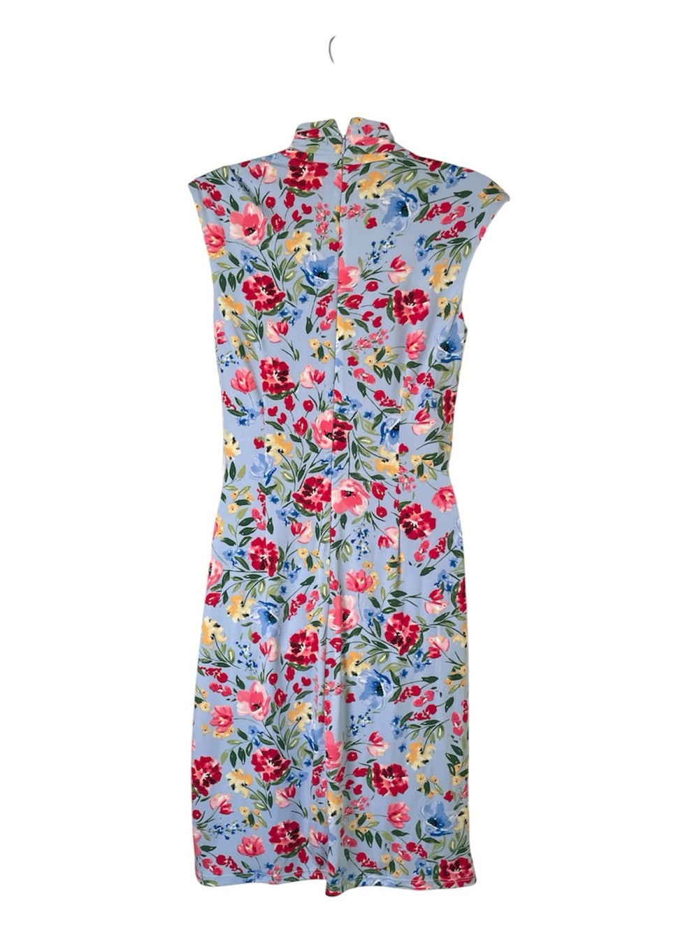 Vince Camuto Light Blue Floral Cap Sleeve Wrap Dress sz 4 - Picture 2 of 8